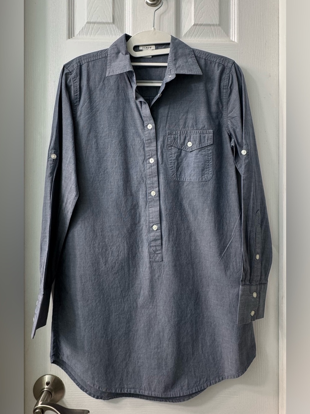 J.Crew women's chambray popover tunic dress Size XXS